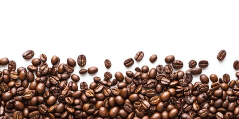 Obraz premium Coffee beans on a white background.