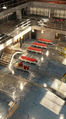 Craft dynamic 3D illustrations of emergency communication systems, including sirens and warning signs