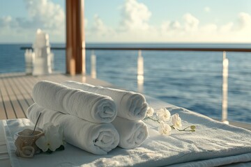 Obraz premium Relaxing Spa Treatment on a Yacht Deck