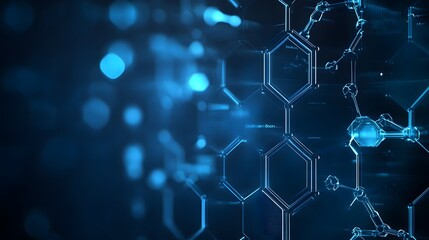 Fototapeta premium Abstract Digital Network of Hexagon Shaped Nodes