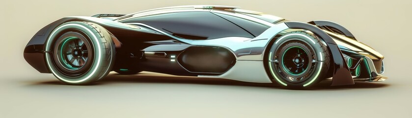 Fototapeta premium Create a futuristic 3D model of an electronic electric car with edge design elements