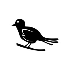 Little bird silhouette logo design vector white background. Bird vector illustration.