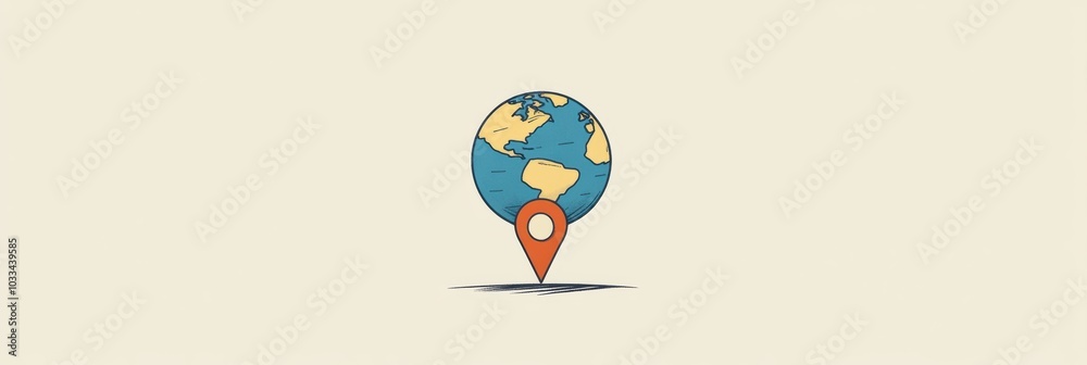 Aufkleber a simple globe design showcases a prominent location pin, emphasizing the excitement of discovering 