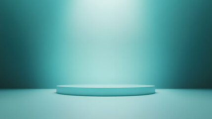Abstract pastel teal color and gradient cyan light background with mint green table backdrops display product design. Turquoise empty space room for showing. Blur 3D render podium stage vector texture