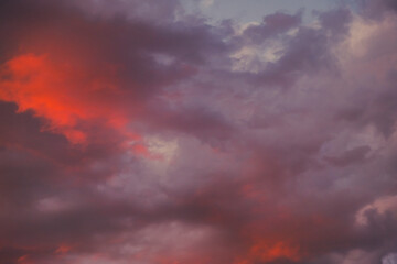 colorful and dramatic sunset clouds