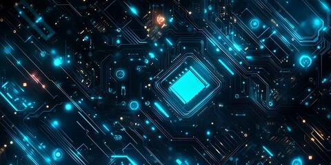 Fototapeta premium AI artificial intelligence technology microchip background