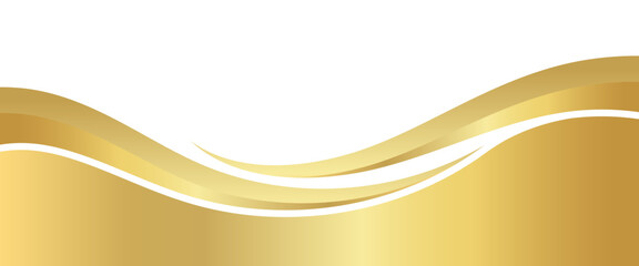 gold gradient for banner, golden wavy shape, gold wave curve on white background, golden wave corner shape for banner, stripes ribbon golden graphic, striped gold radient luxury