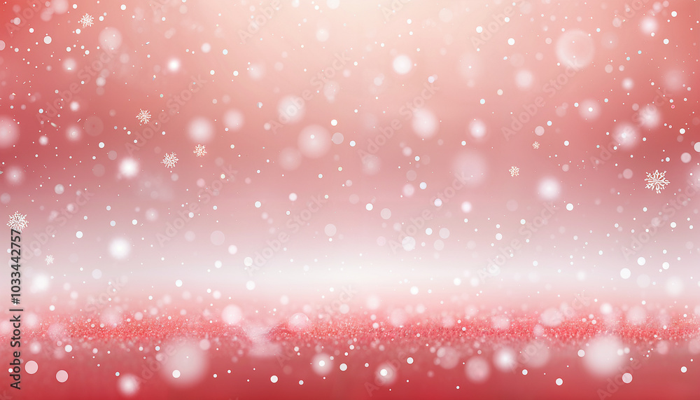 Wall mural red background with snow and free space