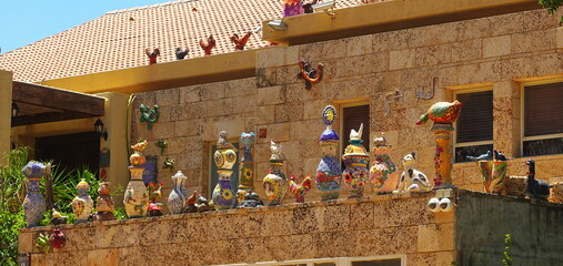 Mosaic Sculptures Colorful Side-View Sunny Vibrant Artistic House Decor