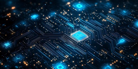 Obraz premium AI artificial intelligence technology microchip background