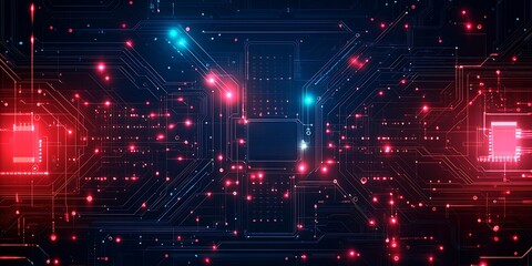 Obraz premium AI artificial intelligence technology microchip background