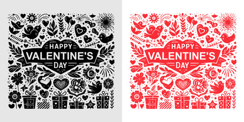 happy valentine's day card with love