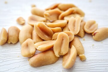 Salted Peanuts Pile on white background