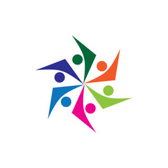 Colorful People and Community Logo Vector