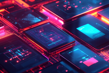 Digital Technology Concept Featuring a Circuit Board, Binary Code, and a Hand Reaching Out to Touch it, Representing Innovation, Progress, and the Future of Technology