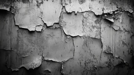 Obraz premium Black and White Abstract Background, Peeling Paint Texture
