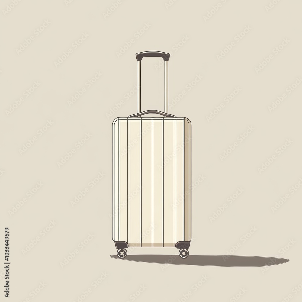 Aufkleber this illustration features a sleek suitcase with a handle, showcasing a minimalist design approach w