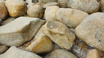Close up of  Hon Chong cape rock garden by the sea at Nha Trang city, Vietnam.