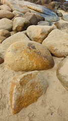 Close up of  Hon Chong cape rock garden by the sea at Nha Trang city, Vietnam.