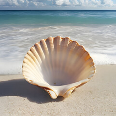 seashell on the beach. Generative AI