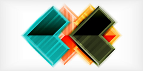 Arrow symbols created with 3d effects and line texture geometric abstract background