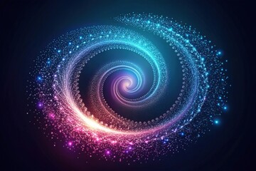 Abstract spiral twisted particle background silhouette