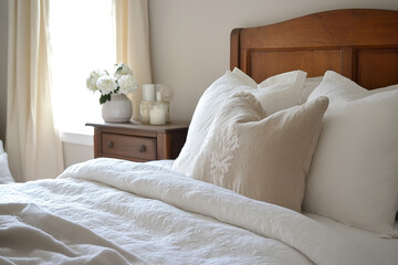 Welcoming Guest Bedroom with Fresh Linens and Simple Elegance  