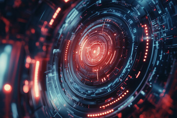 Fototapeta premium Futuristic Technology Background - Abstract Design with Glowing Lines and Shapes for Modern Websites, Presentations, and Digital Art