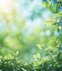 Obraz premium Sunlight Through Green Leaves: A Nature Background