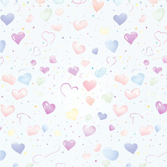 Pastel Hearts Seamless Pattern Background