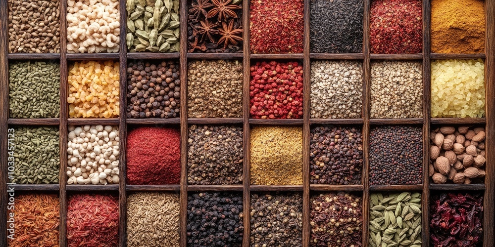 Poster collection of spices spices backdrop