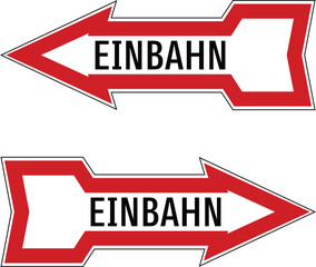 Fototapeta premium One-way traffic (right, left), Additional auxiliary signs, Further signs, Retired signs, Road signs in Austria (German: Straßenverkehrsordnung)