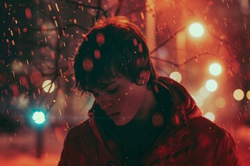 A cool young man on the street, embodying the style and individuality of Generation Z. This portrait captures the spirit of youth, curiosity, and the search for identity in the modern world.