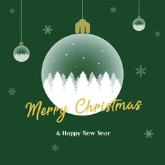 glittering Christmas decorations, Christmas card, Christmas decorative illustrations