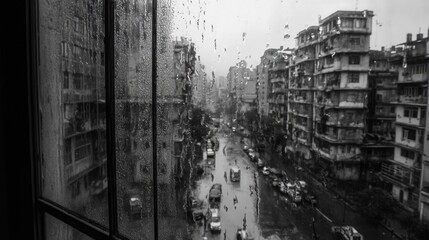 Fototapeta premium Rainy Cityscape