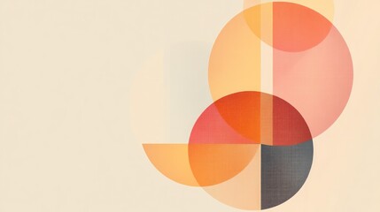 Obraz premium Abstract Geometric Art with Colorful Circles - Minimalist Design