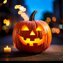 halloween pumpkin on a dark background