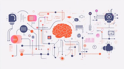 Abstract Illustration of Artificial Intelligence and Neural Networks