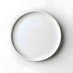 White background round white plate. Generative AI