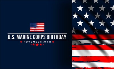 US Marine Corps Birthday November 10 Background Vector  banner .