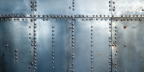 Textured backdrop. Aluminum aircraft skin featuring screws and rivets.