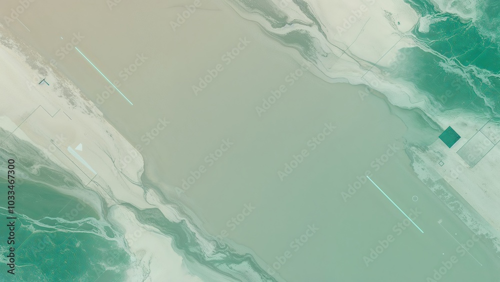 Poster Abstract background with green and white swirls.