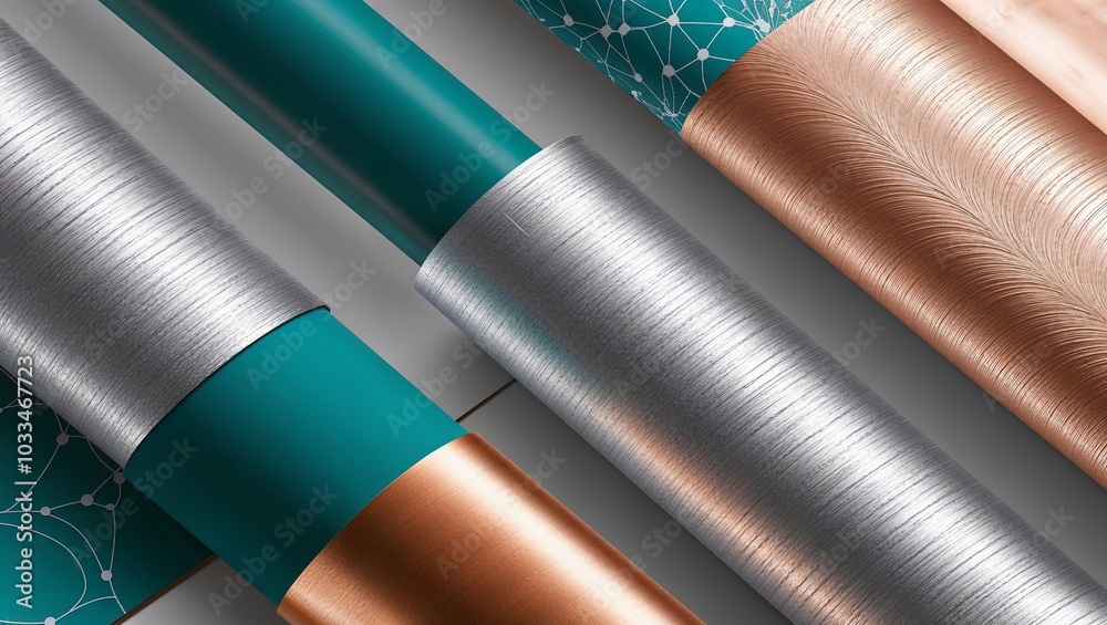 Canvas Prints Close-up of colorful cylindrical objects with textured surfaces.