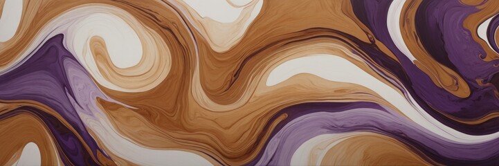Obraz premium Abstract Brown and Purple Swirls Fluid Art Vivid Background