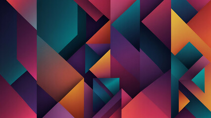Fototapeta premium Abstract gradient poster with vibrant 3D geometric prism shapes, perfect for banners
