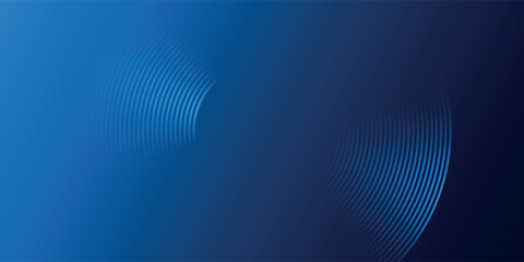 Naklejka premium Abstract blue glowing geometric lines on dark blue background. Modern shiny blue circle lines pattern. Futuristic technology concept.