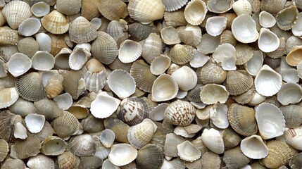 Seashells Texture Background   Beach Sand Ocean Coastline Nature Pattern