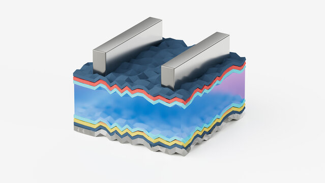 Heterojunction solar cell, illustration