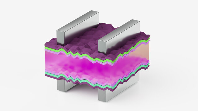 Heterojunction solar cell, illustration