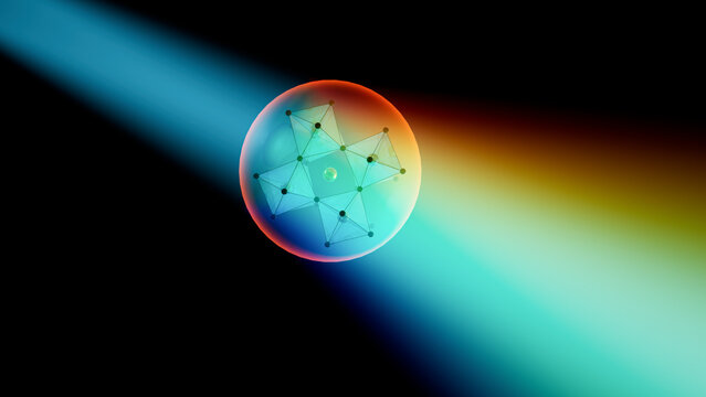 Perovskite quantum dot, conceptual illustration